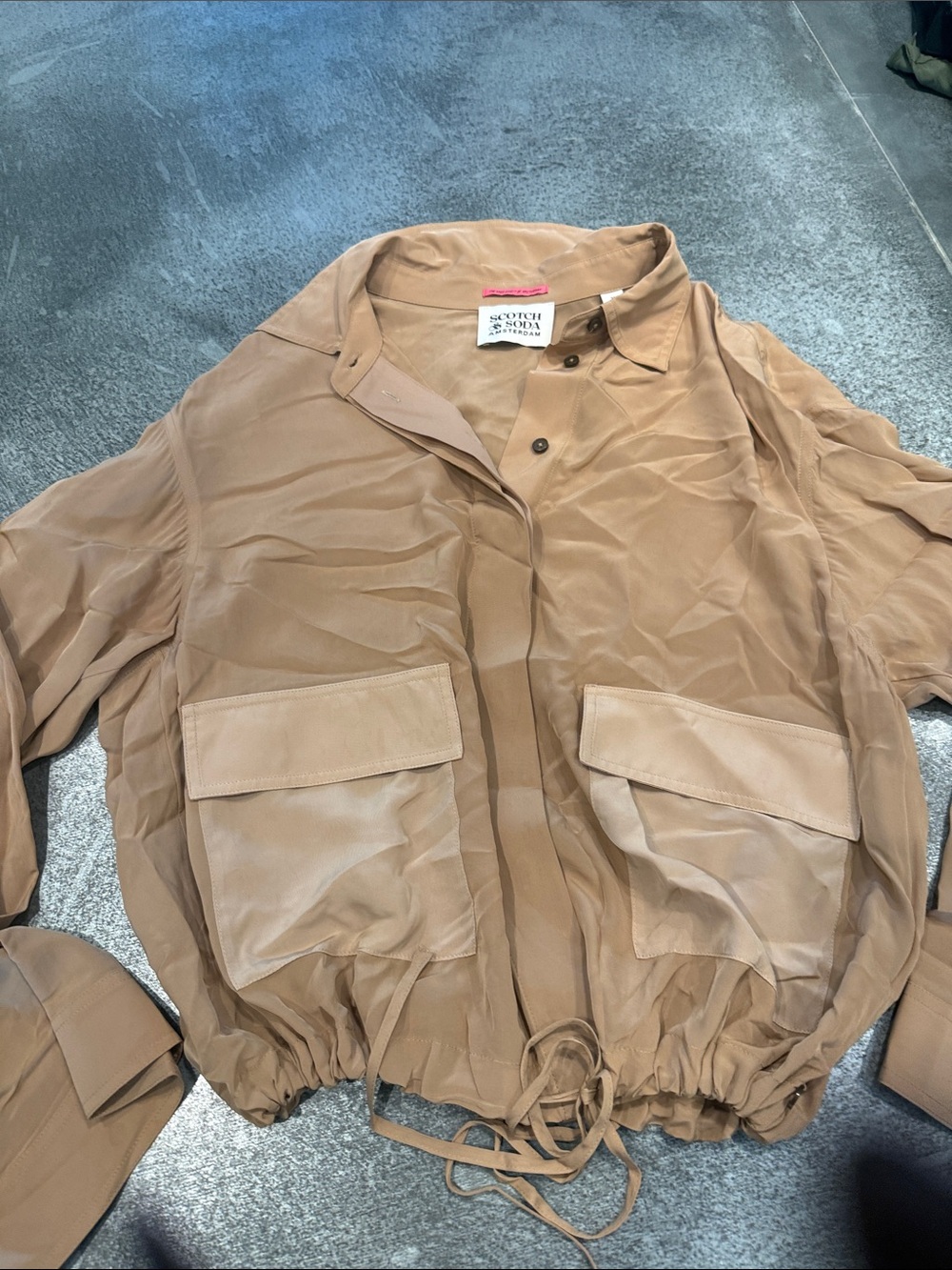 Scotch & Soda Tan Drawstring Utility Jacket